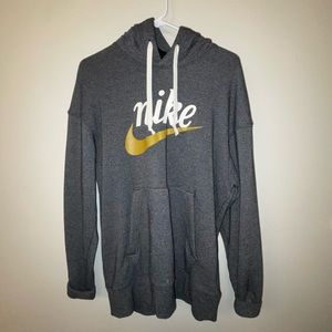 Nike Hoodie Jacket Mens M Medium Grey Gold